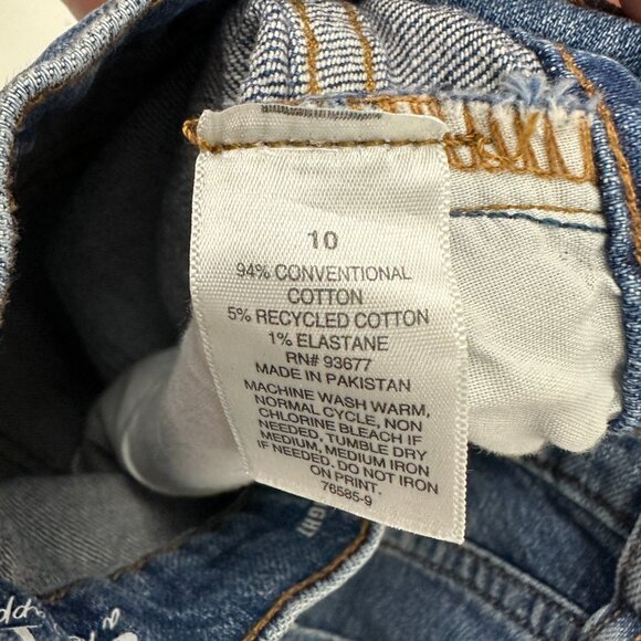 Ana Button Fly Highest Rise Vintage Straight Distressed Women size 10 Blue jeans - Picture 3 of 4